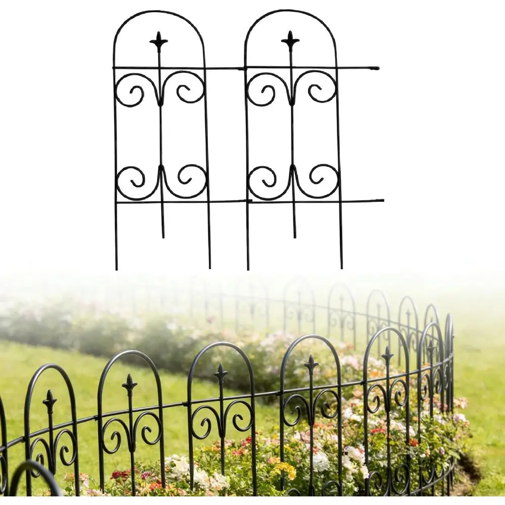 

32 Inch x 50 eet (40 Panles) Black Decorative Garden ence Border olding ence, Decorative olding Wire encing Border ence Edge Dec