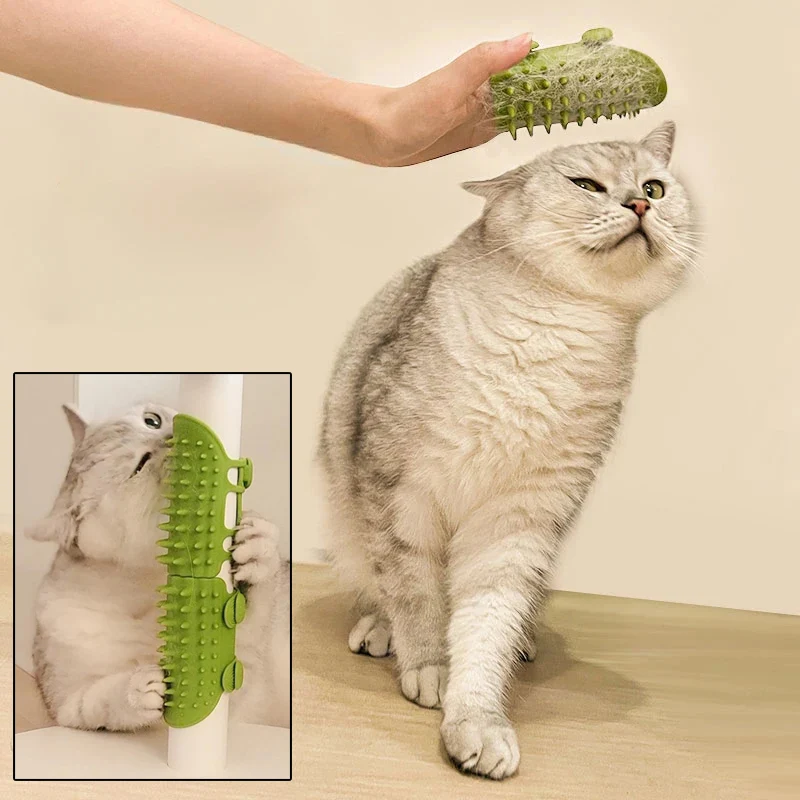 Silicone Cat Self Grooming Brush Massage Comb for Table Leg Wall Corner Hair Removal Itch Relief Pet Toy Kitten Care Tool