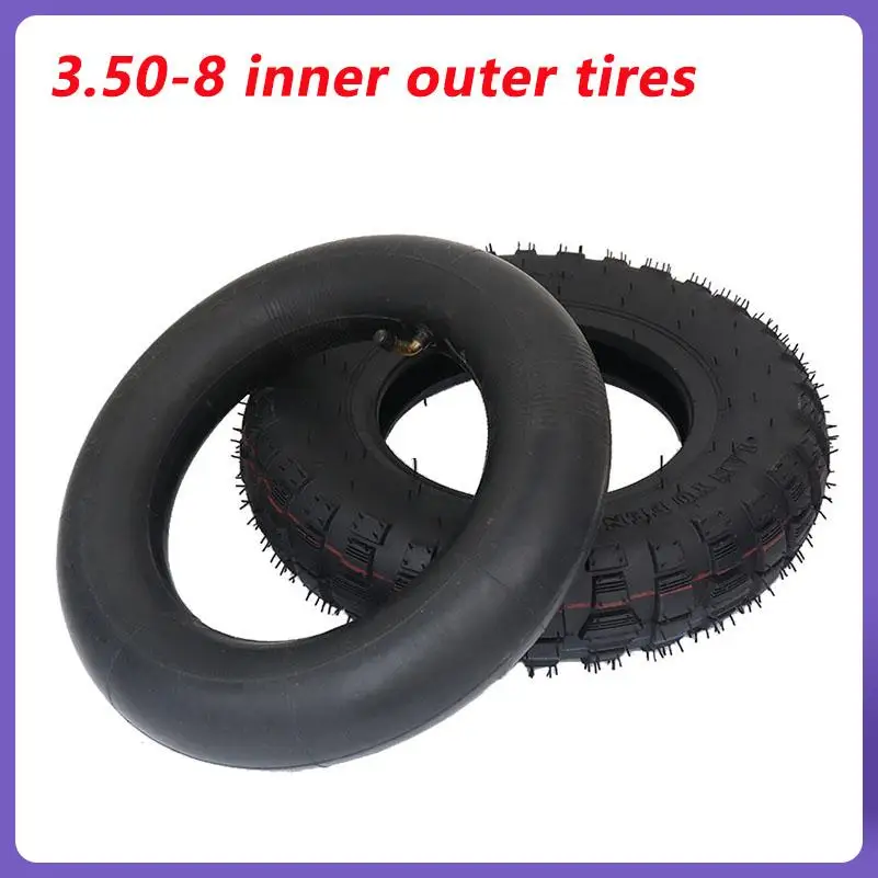 For 3.50-8 Outer Tire 3.5-8 3.50/8 Inner Tires with Bent / Valve For Tricycle Bike SchwinnKids 3 Wheel Stroller Scooter