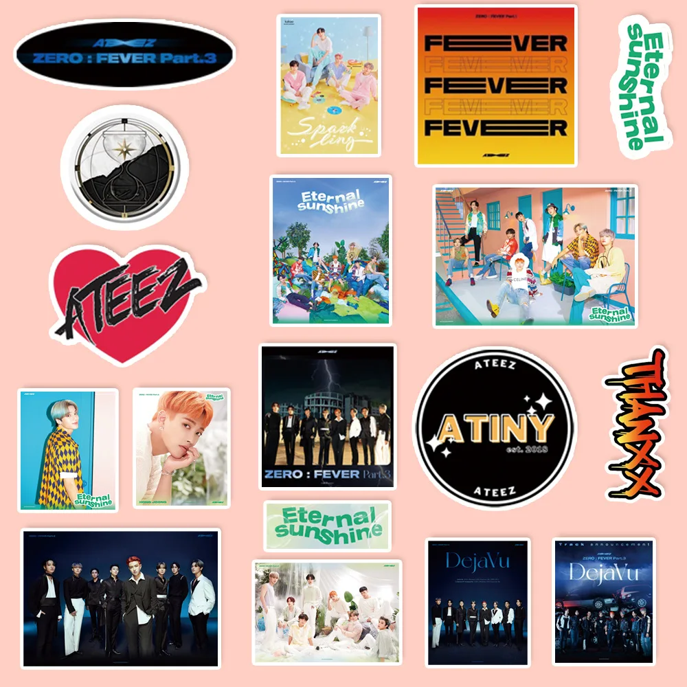 92 pçs/set Kpop ATEEZ Personagem Adesivos À Prova D' Água de Alta qualidade HD Foto para laptop Copo Notebook Adesivos