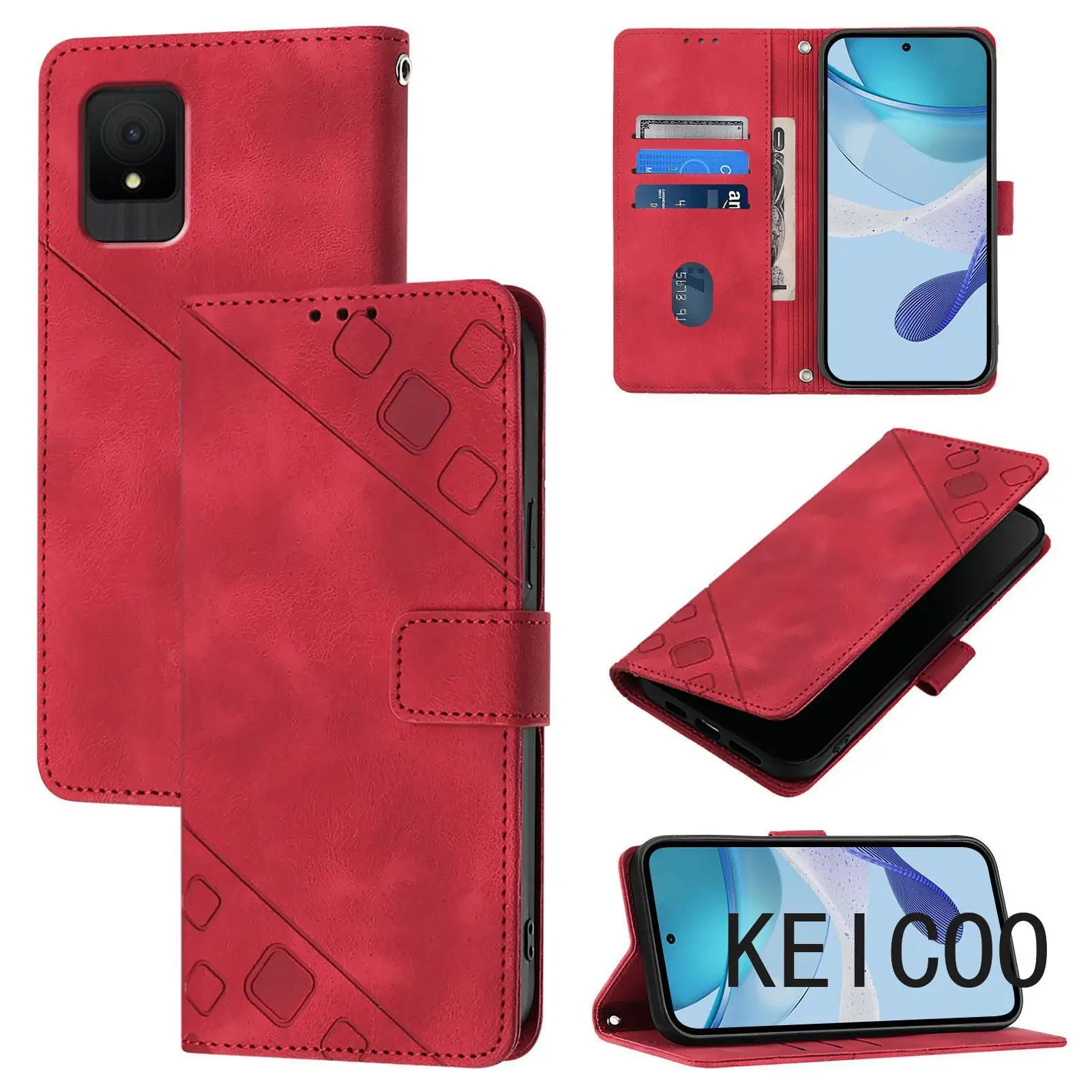 Totally Protection Shell for TCL 502 405 406 408 403 501 505 Skin Texture Embossed Flip Cases Call Convenient Phone Covers