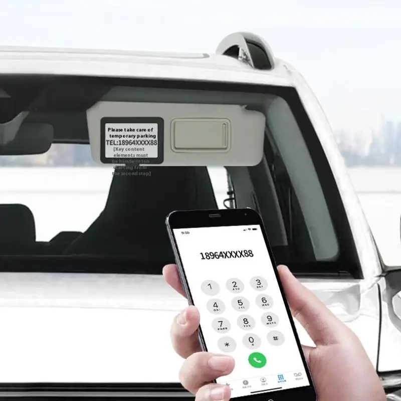 

Держатель для карт из искусственной кожи с солнцезащитным козырьком для автомобиля, скрытый органайзер для салона автомобиля — временный номерной знак для парковки и зажим для удостоверения личности с фотографиями