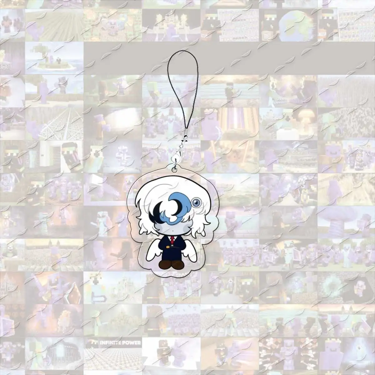 Chibi Mobile Phone Charms, Acrylic Pendant Key Ring