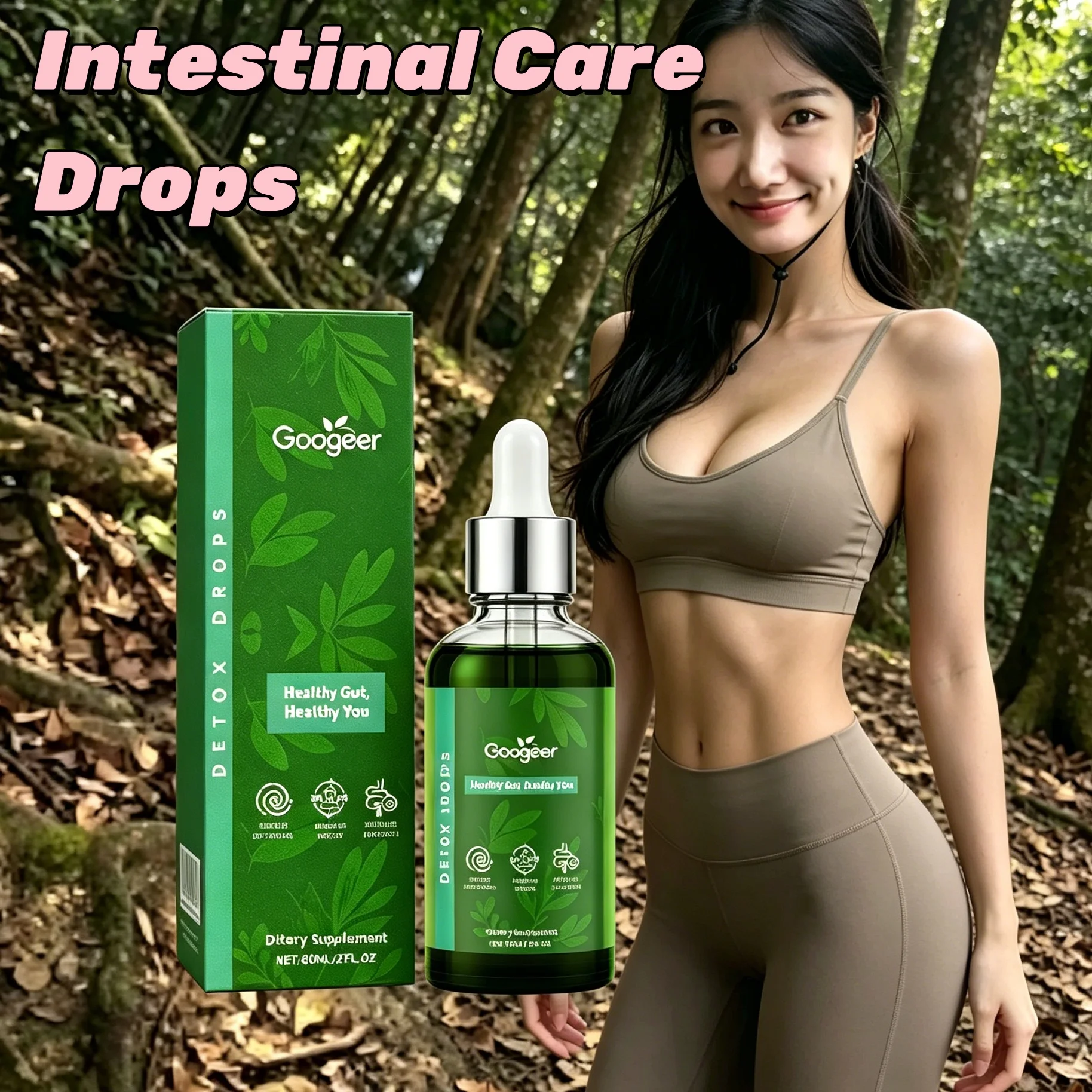 Organic Herbal Gut Detox Drops Colon Cleansing Liquid Improve Irregular Bowel Bloating Relief Vegan Supplement