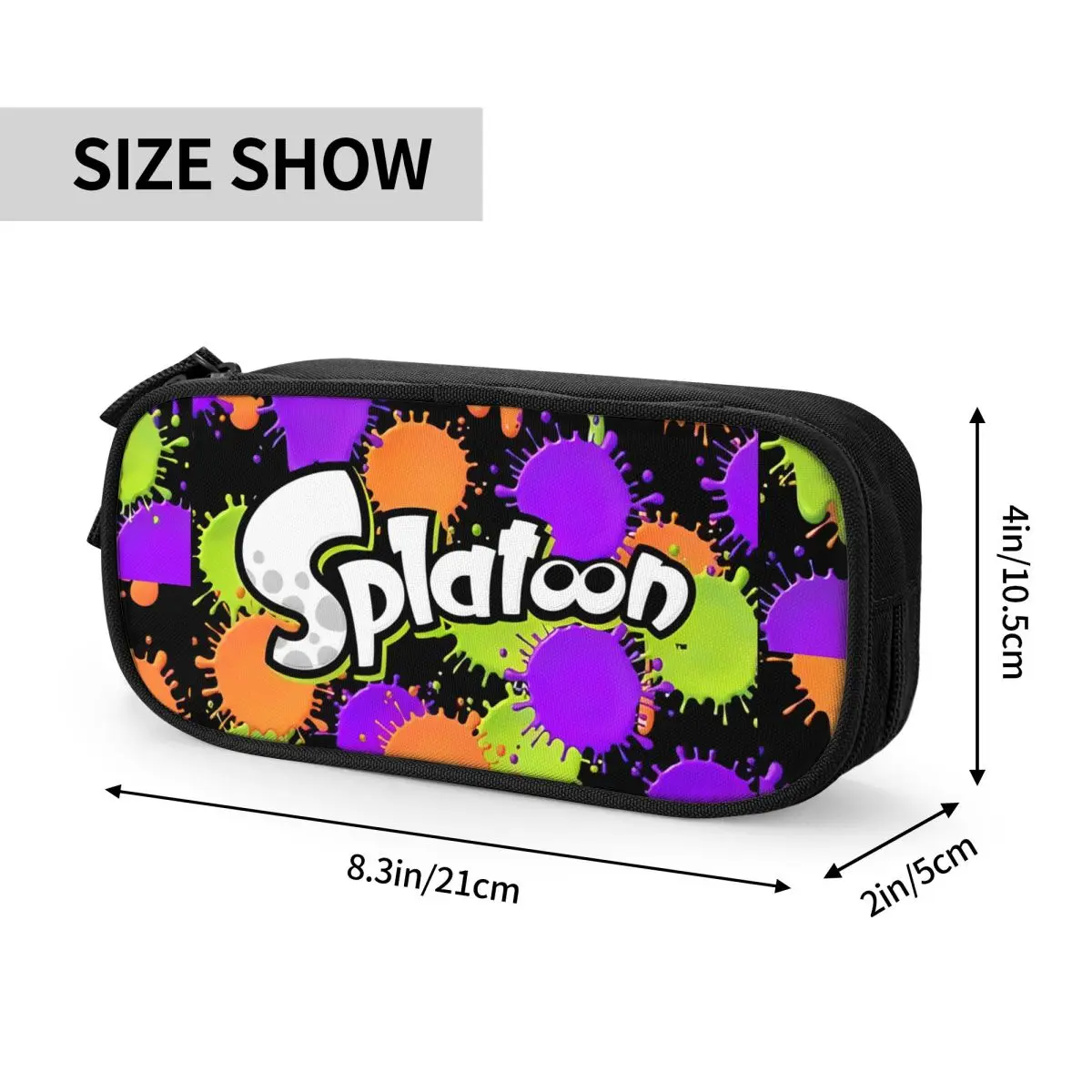 Imagem -06 - Colorido Graffiti Splatoon Lápis Cases Lovely Cartoon Game Pen Bolsas para Estudantes Grande Capacidade Lápis Zipper