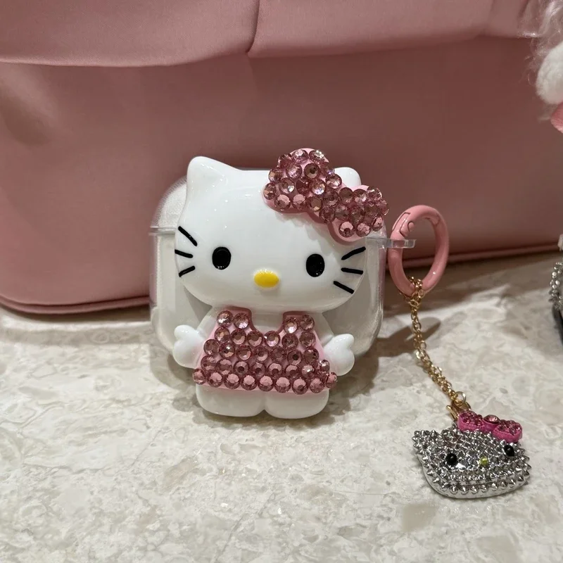 ثلاثية الأبعاد لطيف الكرتون سانريو مرحبا كيتي حقيبة سماعة الاذن ل Airpods 1 2 3 4 برو 2021 سماعة لاسلكية تعمل بالبلوتوث سماعة واقية غطاء واضح