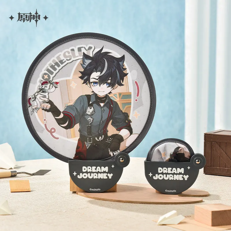 Original Wriothesley Badge folding fan Keychain Pendant Seal Storage Box sticker pack Genshin Impact Cosplay ornament Xmas gift view 2