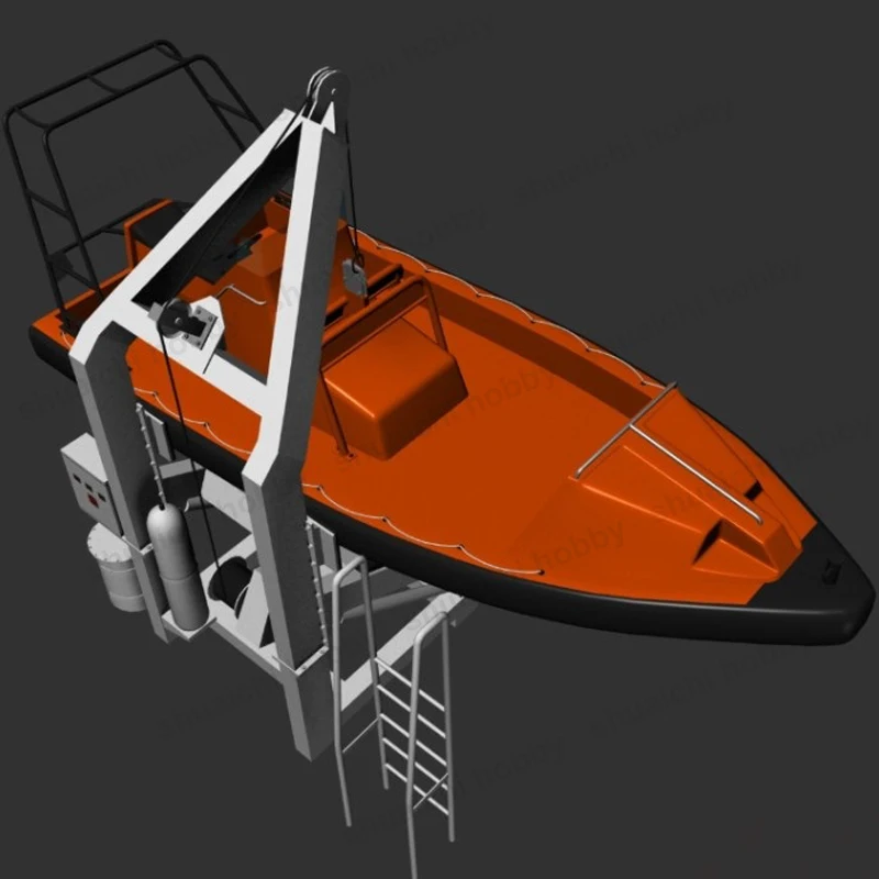 1Set Harz Rettungsboot Modellbausatz 1/400 1/150 1/100 1/75 Maßstab Ungefärbtes simuliertes lebensrettendes Handwerk mit Ständer Schiff Ersatzteile