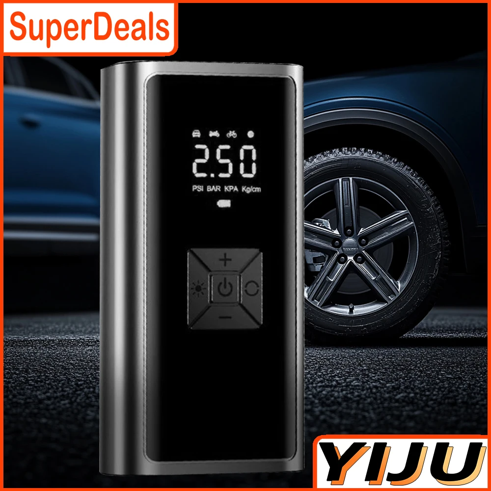 

Беспроводной воздушный насос 150psi с сенсорным экраном, портативный электрический насос для накачивания шин для автомобиля, велосипеда, мотоцикла, мини-воздушный компрессор, инжектор