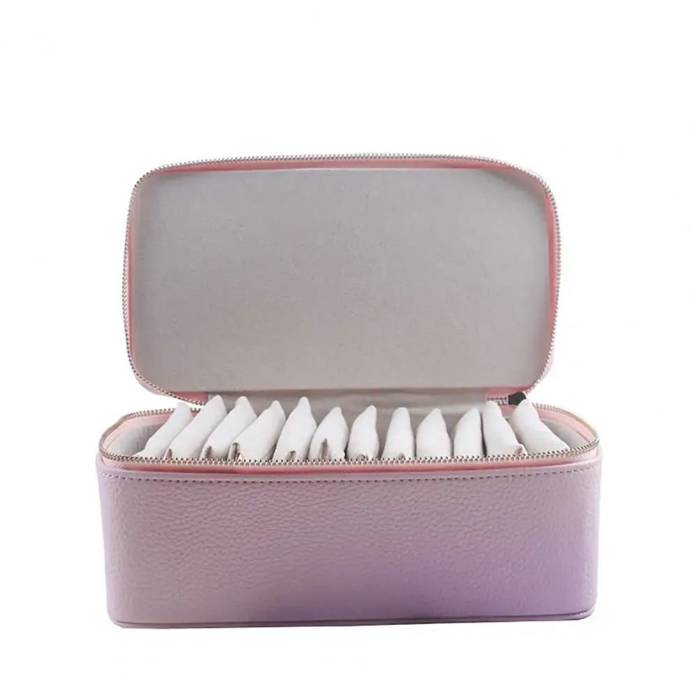 

Ring Earring Holder Elegant Travel Jewelry Box with Capacity Waterproof Hard Shell for Rings Earrings Storage Organizer Zipper
