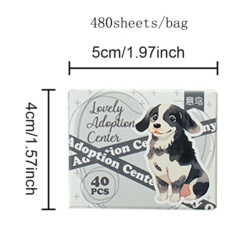 Imagen 7: Pegatinas en Caja de la Serie Centro de Adopción de Mr Paper, Pegatinas Decorativas para Manualidades, Pegatinas Bonitas