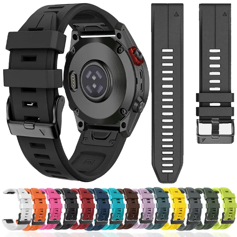 Pasek silikonowy 22 mm 26 mm do zegarka Garmin Fenix 7X 7 Pro Solar/6X 6 Sapphire 5 5X Plus 3 3HR/Epix QuickFit Pasek 1:1 Oficjalny pasek