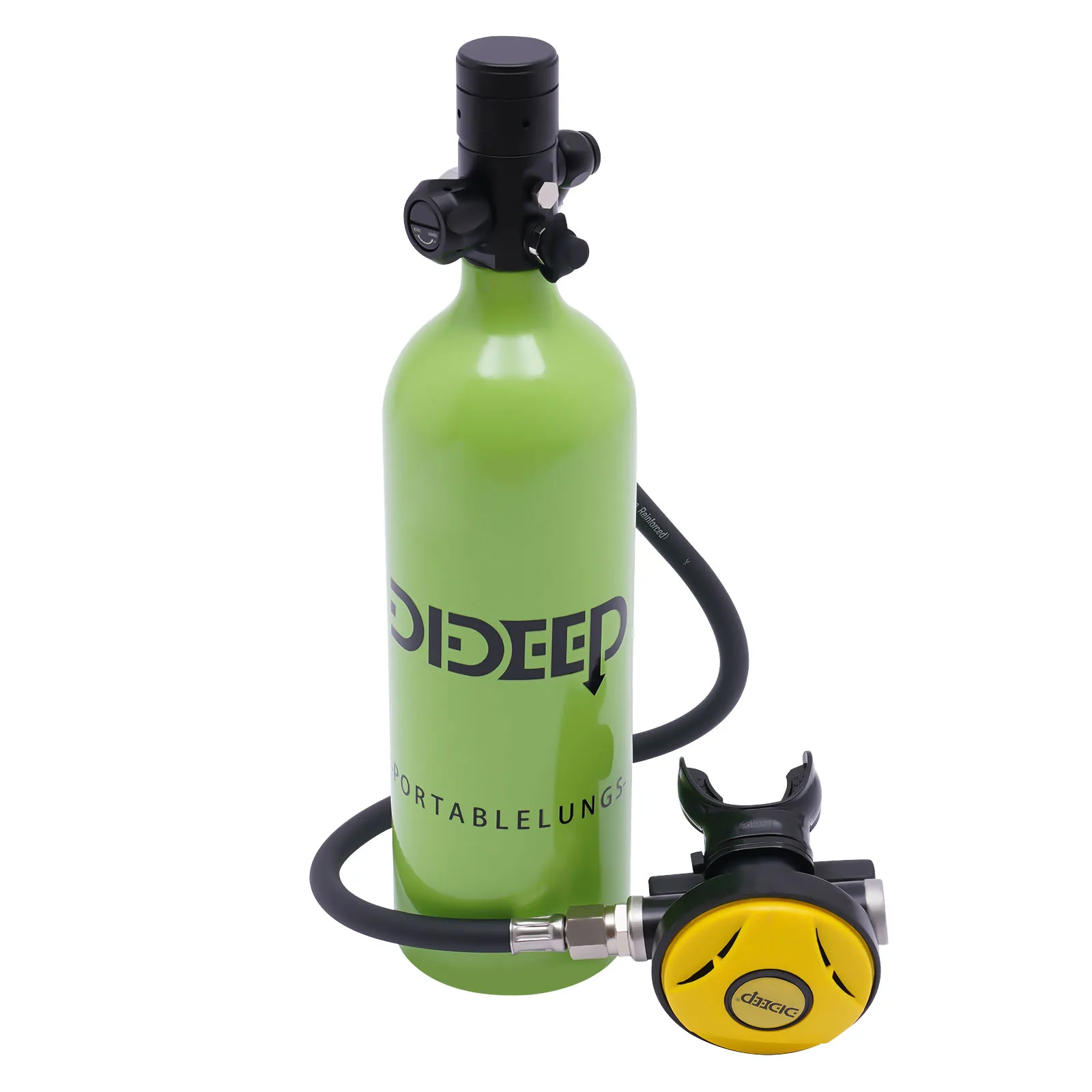 Mini Scuba Tank Refillable Oxygen Cylinder with 1L Capacity Scuba Tank with 15-20 Minutes Underwater Diving