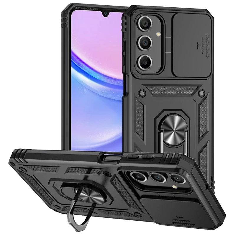 Armor Magnetic Holder Ring Shockproof Case For Samsung Galaxy A06 A16 A55 A35 A15 A54 A53 A25 A26 A36 A56 5G Lens Protect Cover