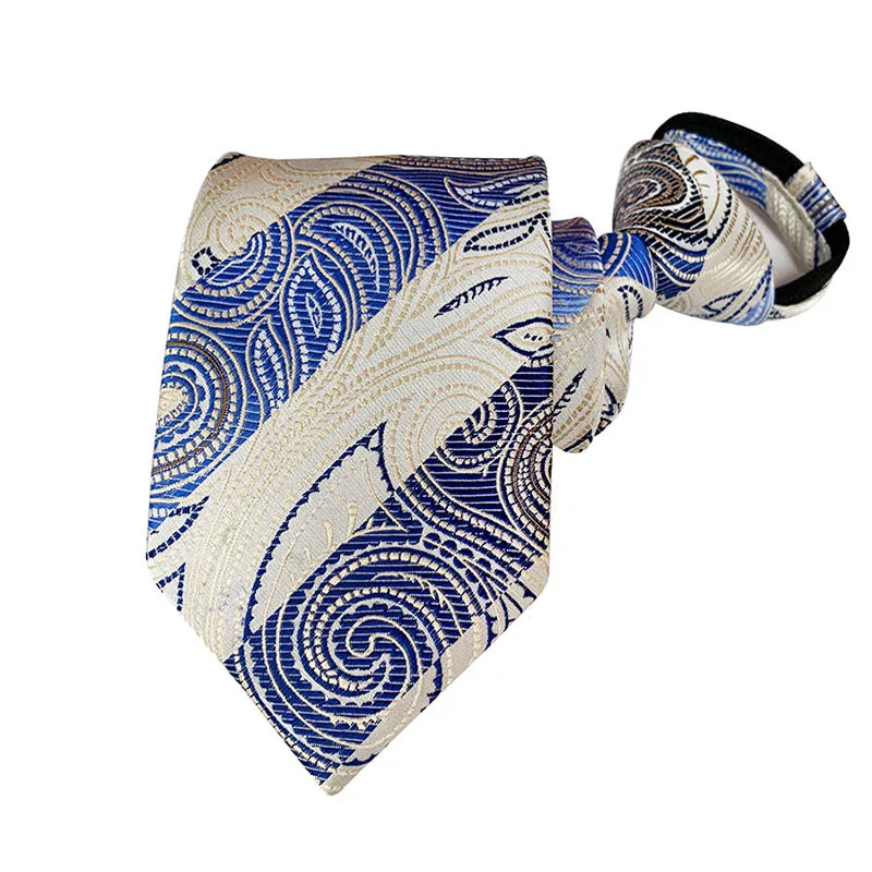 Vendita calda stile 8 cm cravatta con cerniera uomo sposo cravatta da sposa pigro pre-annodata cravatta con cerniera a righe per uomo donna all'ingrosso