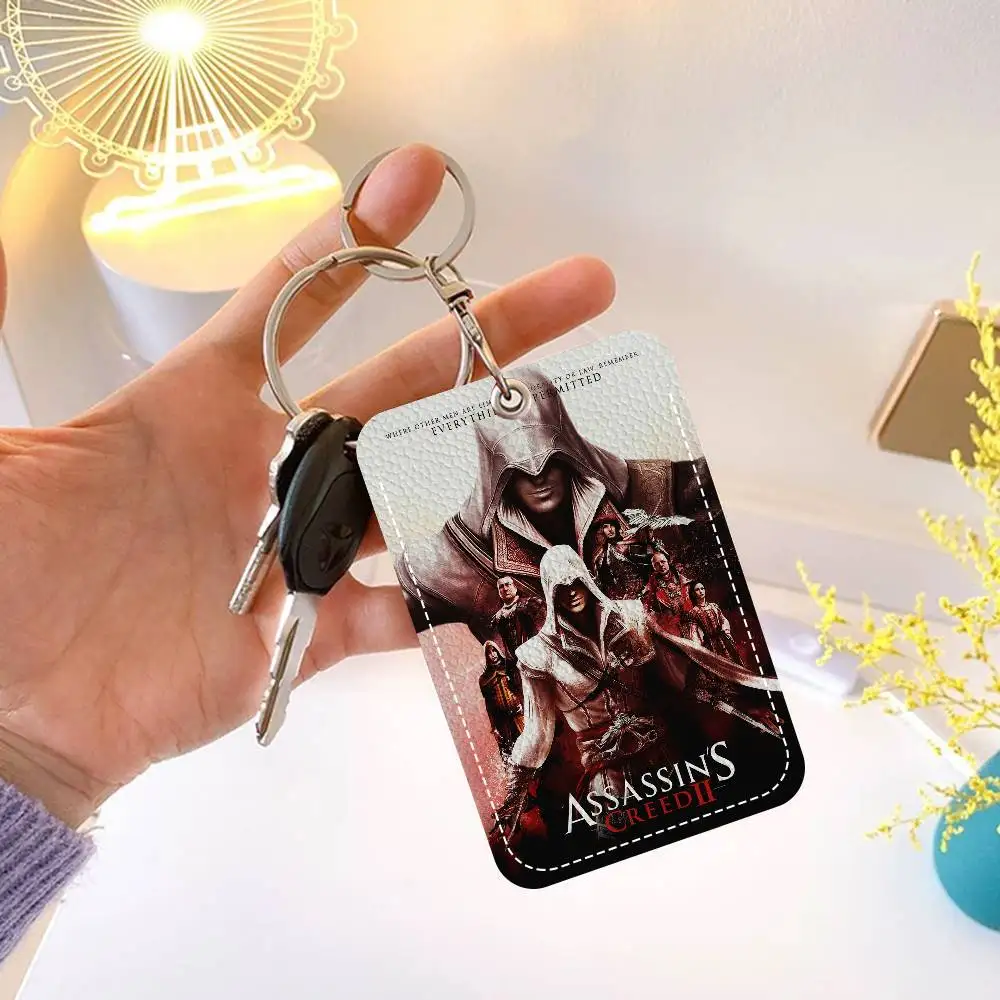 A-Assassins Gioco C-Creed Porta carte di accesso e pasto Portachiavi ID di credito Custodia protettiva per carta bancaria Portachiavi Ciondolo Moda