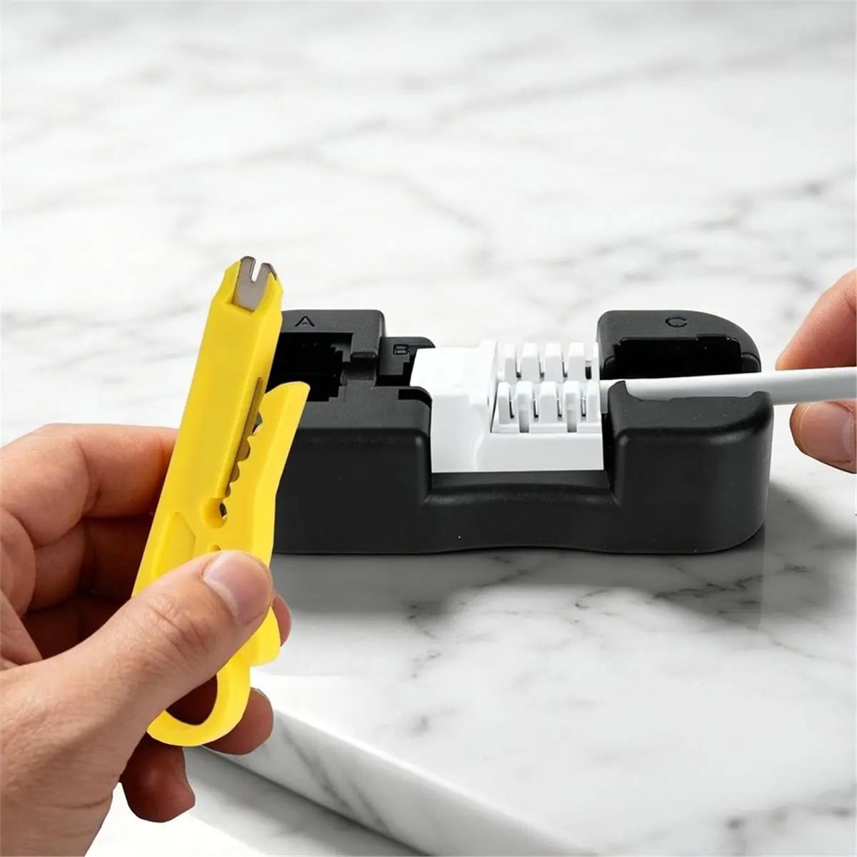 2026 New Tool 2pcs Jack Punch Down Stands Compatible for RJ11 RJ12 RJ45 90° & 180° Jacks with 2 Wire Stripper Tools Kit