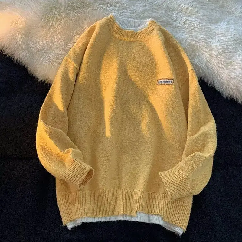 Pull homme automne hiver ample coréen Sle décontracté japonais Sle tricoté manteau d'hiver paresseux Faion fibre de Polyester