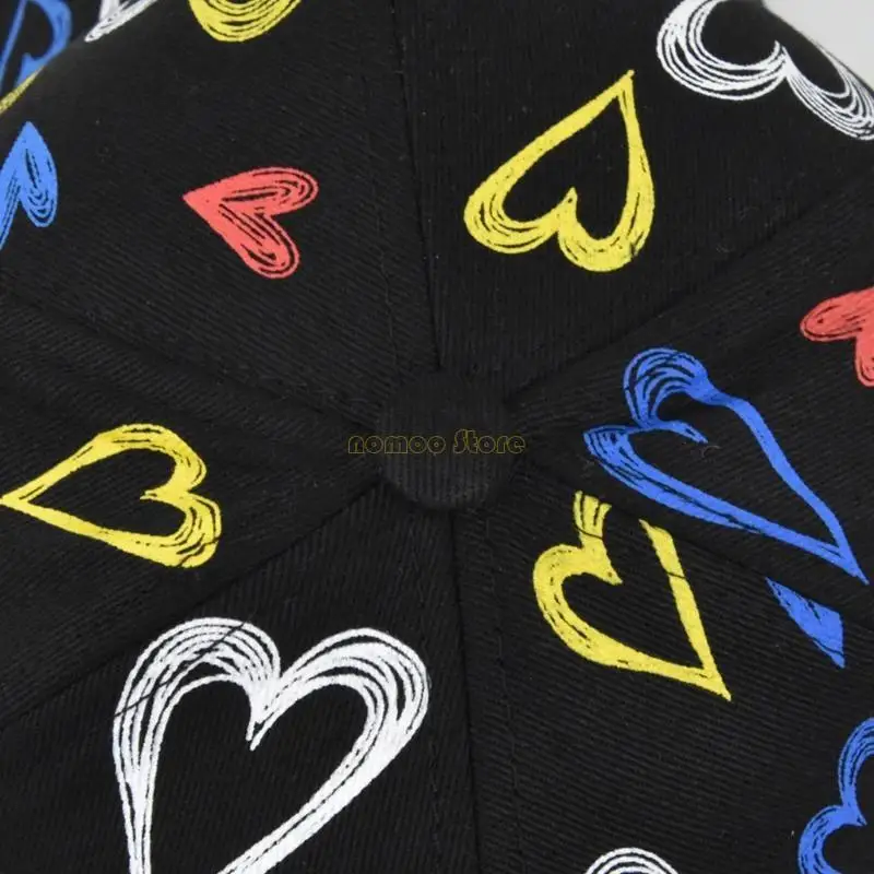 

31BF GRAFFITI SPORT HAT HAT HEARTED PRINT BASTBAL Мужчины женщины Регулируемая