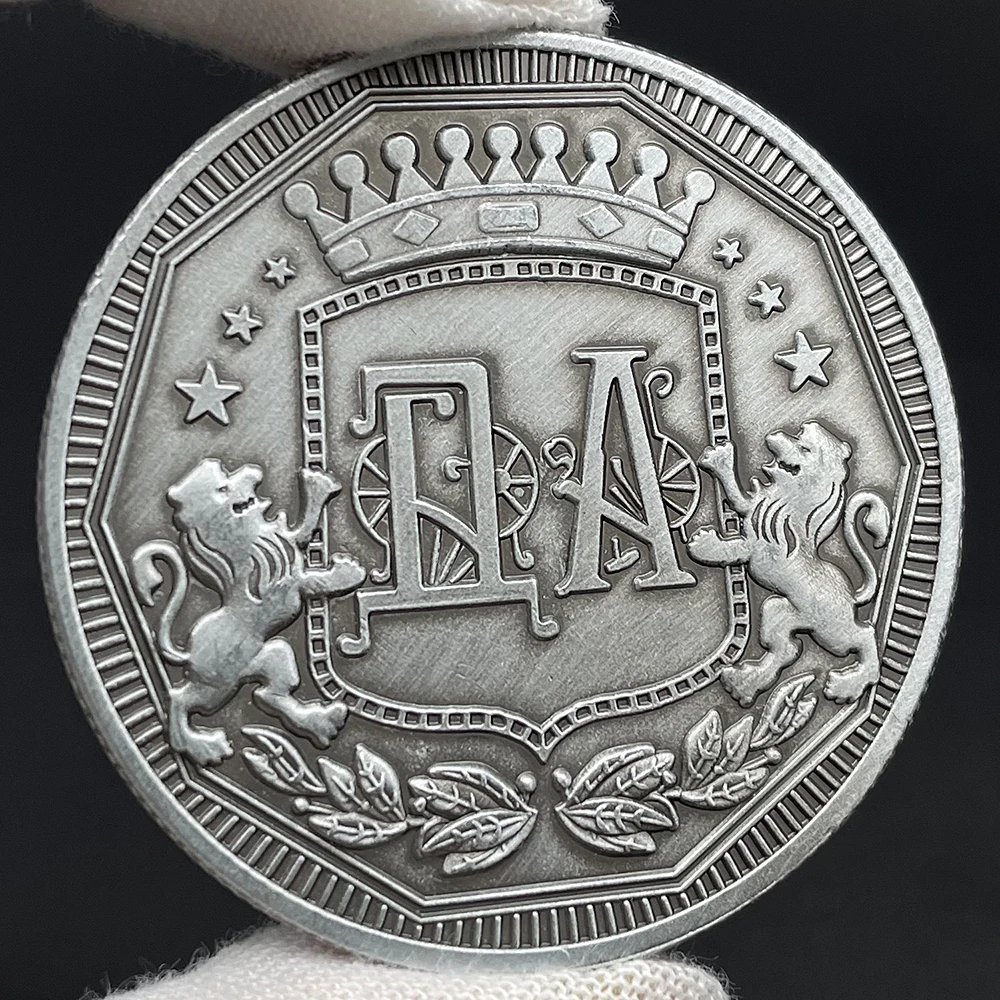 Русская корона льва Да/без решений Никелевая монета Коллекционная резьба по письму Медаль с монетой на удачу в капсуле
