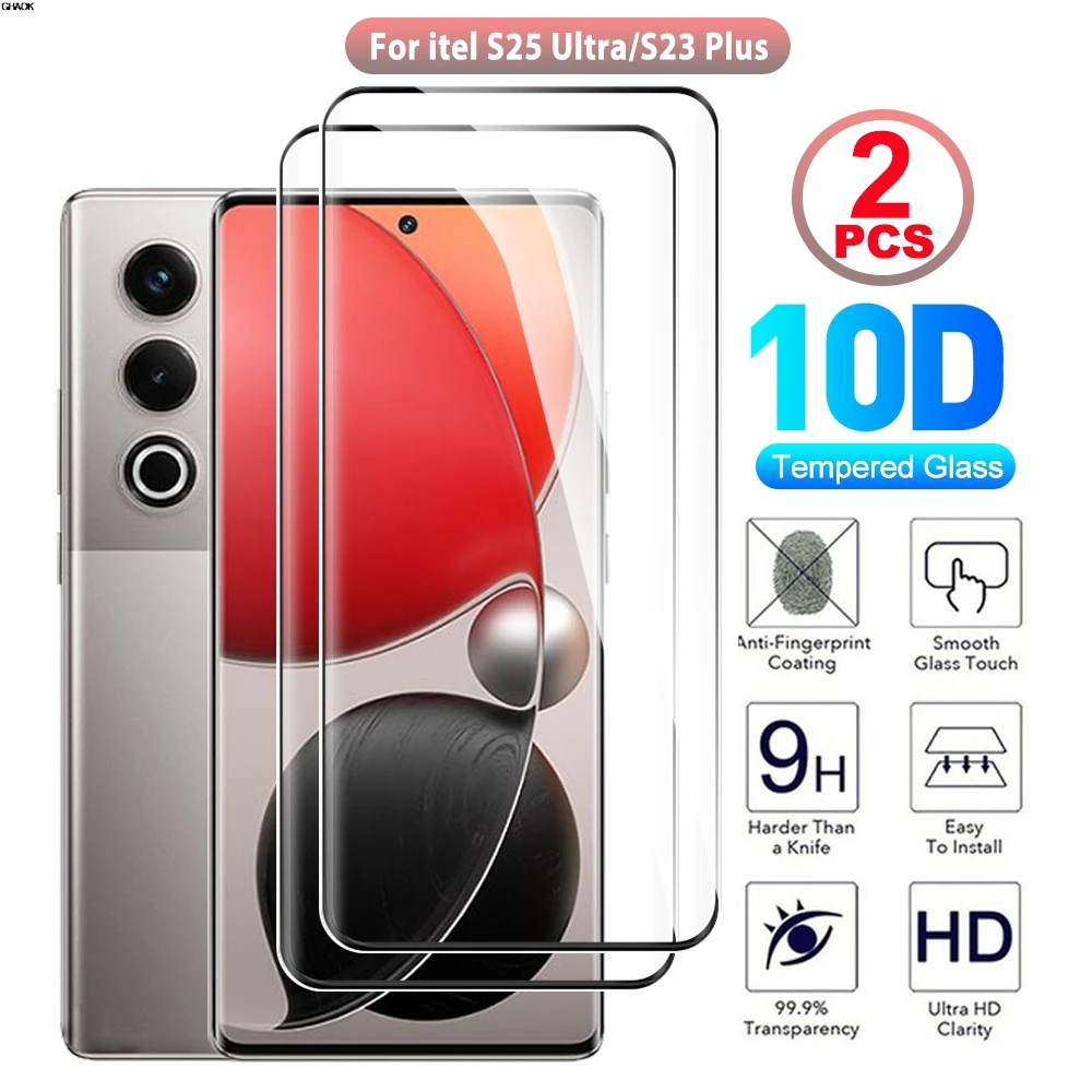 2Pcs 20D Curved Edge Protective Glass For itel S26 Ultra Ant