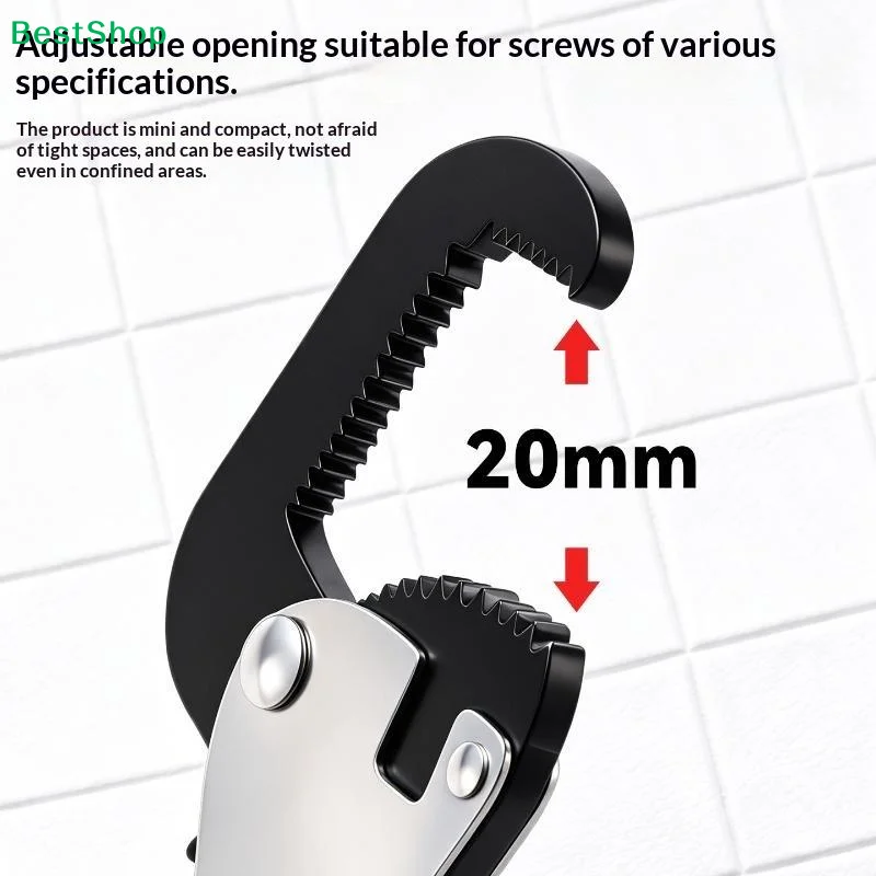〔Q〕Stubby Wrench 2 In 1 Adjustable Mini Spanner For Tight Spaces DIY Home Plumbing Pipe Vise Motorcycle Repair Hand Tool