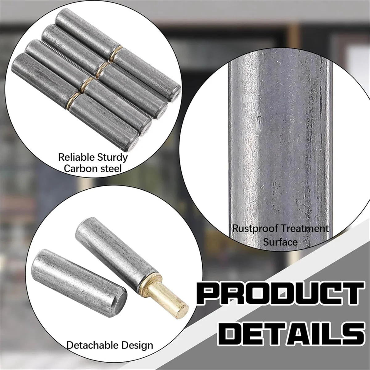 

A002 20 Pcs Weldable Hinges 2-1/2in Long 3/8in Diameter Carbon Steel Hinges Weld on Detachable Gate Door Hinge