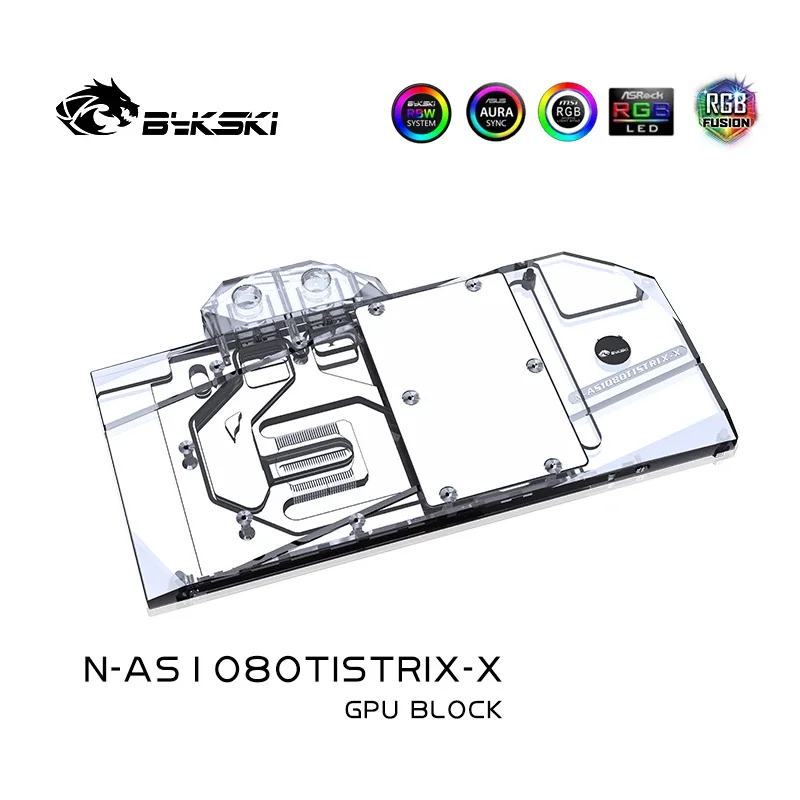 Imagem -02 - Bykski N-as1080ti Strix-x Bloco de Água Gpu Cobertura Completa para Asus Rog Strix Gtx1080ti 1080 1070 Placa Gráfica Vga Watercooler