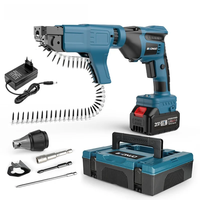 

Electric chain strap gun, lithium battery automatic screw gun, portable gypsum board brushless nail gun, chain strap screw gun