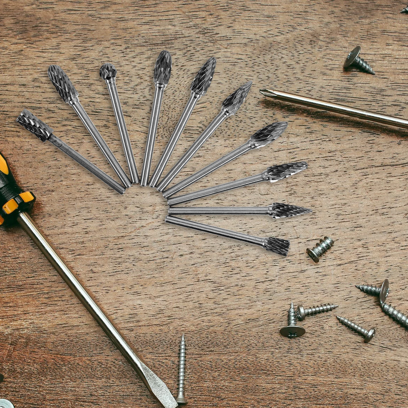 

10Pcs 3x6 Grinding Head Accessories Tungsten Steel Bits Electric Grinders Polishing Carving Bits Tools