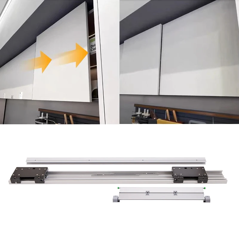 

Hardware Horizontal Wooden Sistema Deslizante Opening for Wardrobe Fittings Flush Roller Coplanar Sliding Door System Furniture