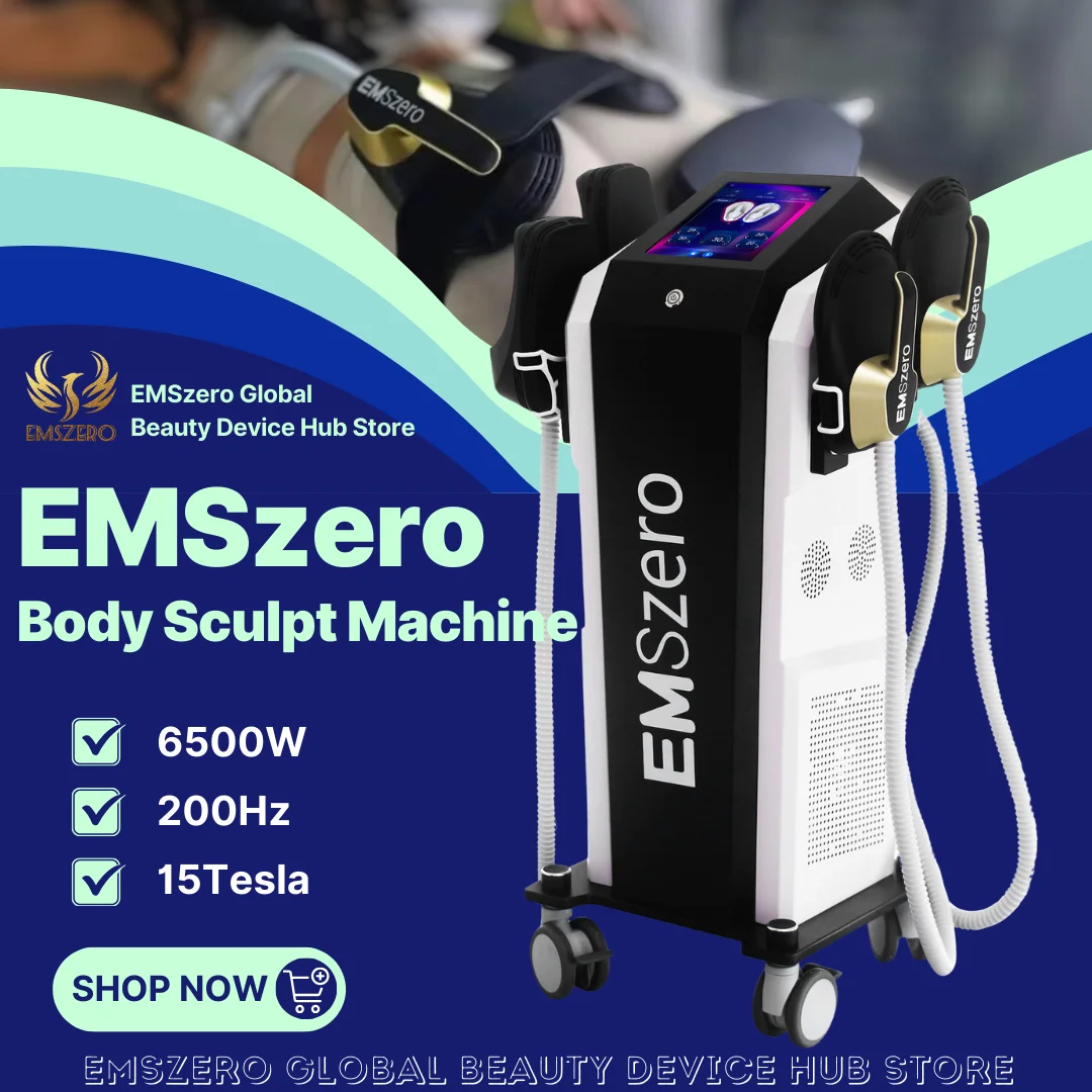 

EMSzero RF 6500W 15 Tesla EMS Slimming Machine Hiemt Nova Body Sculpting 4 Handles RF Pelvic Muscle Stimulator Salon Equipment