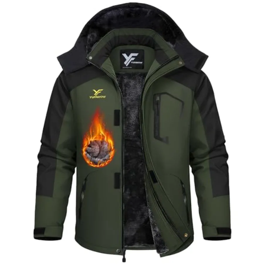 

Men's Ski Jacket Waterproof Warm Snowboard Jacket Insulated Winter Coat for Outdoor Cold Weather Sports Work