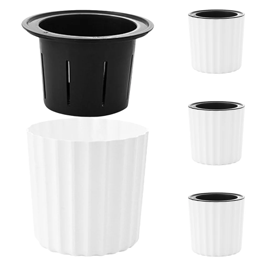 

4Pcs White Plastic Self Watering Orchid Pots Indoor Planters with Holes Small Nursery Plant Pots Durable Resin Garden