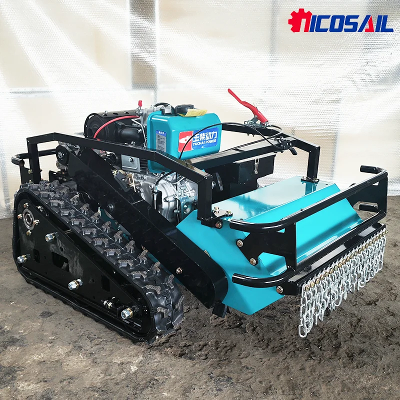 Fully Automatic 600mm 800mm 1000mm Crawler Lawn Mower Grass Shredder Electric DIY Grade With 24V Remote Control Garden Farm