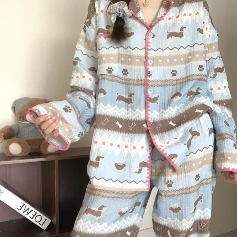 

Женская одежда, пижамы, осенне-весенняя теплая, удобная, вентилируемая, для сна, изысканная мода для дома, на открытом воздухе, милая