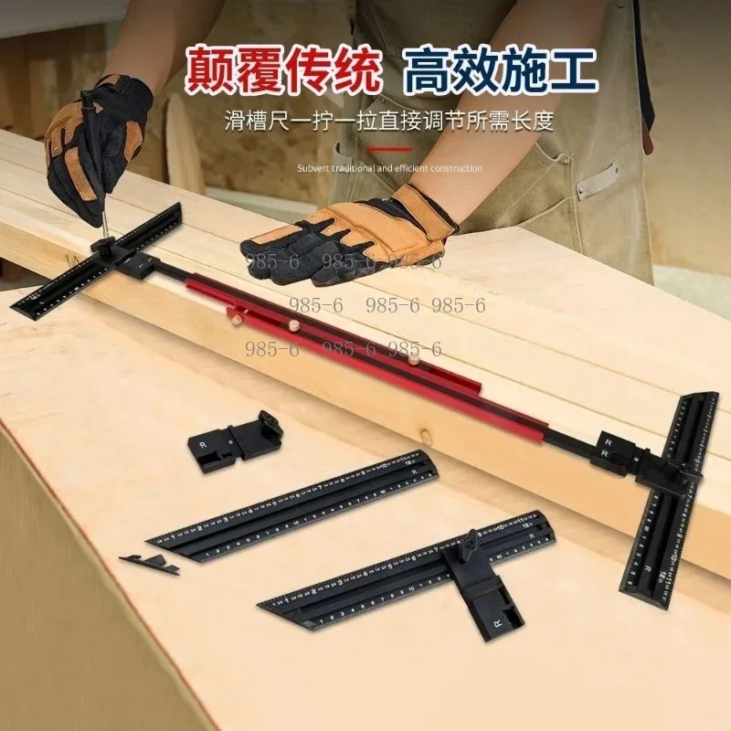Aluminum Alloy Stair Measuring Ruler, Multifunctional Stair Tread Formwork Template Tool for Construction Layout