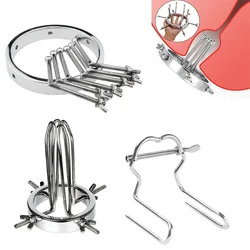 Anal Vaginal Expander Stainless Steel Anal Plugs Adjustable Metal BDSM Fisting Anal Sex Toys Men Gay Women Adult Games 18+