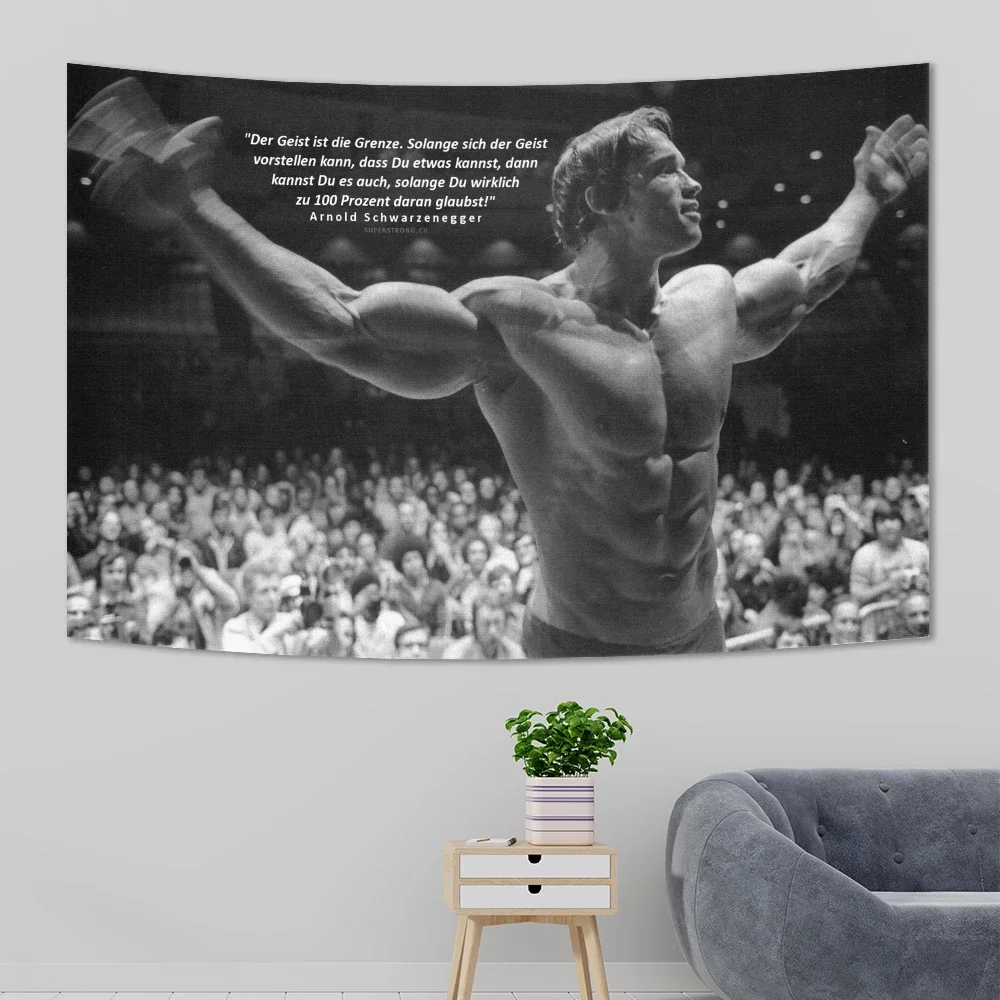 3x5 Ft GYM self-discipline  Polyester Digital Printing Tapestry bohemian decor wall tapestry Interior decoration Art hogar y2k