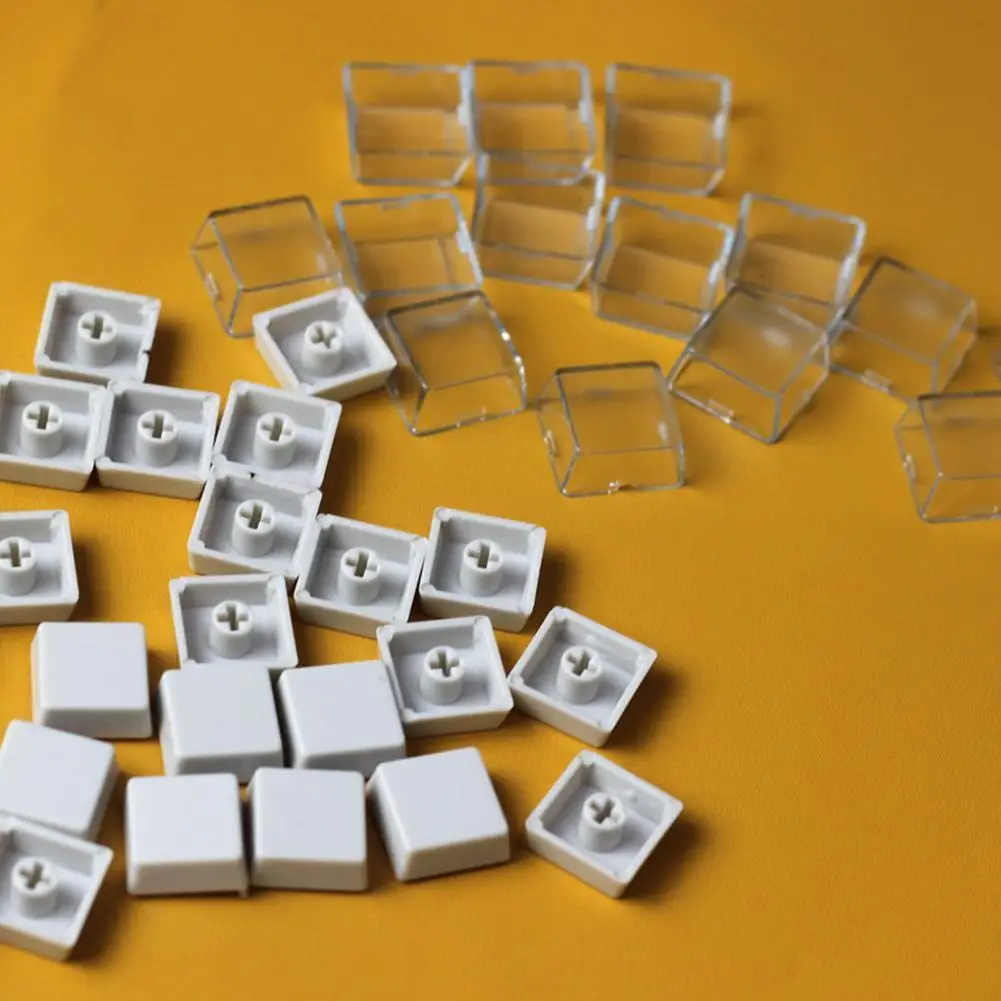 10 Sets transparente Abdeckung, Tastenkappen, doppelschichtige industrielle Tastatur-Schalterkappen mit Aufklebern für mechanische Tastaturen