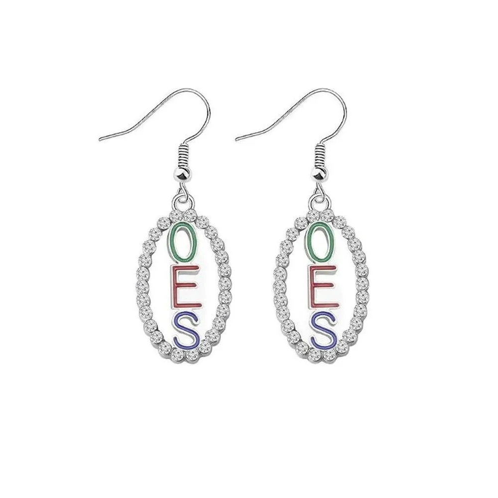 Mason Club Members Gifts Society Order Eastern Star Letters OES Earrings Jewelry