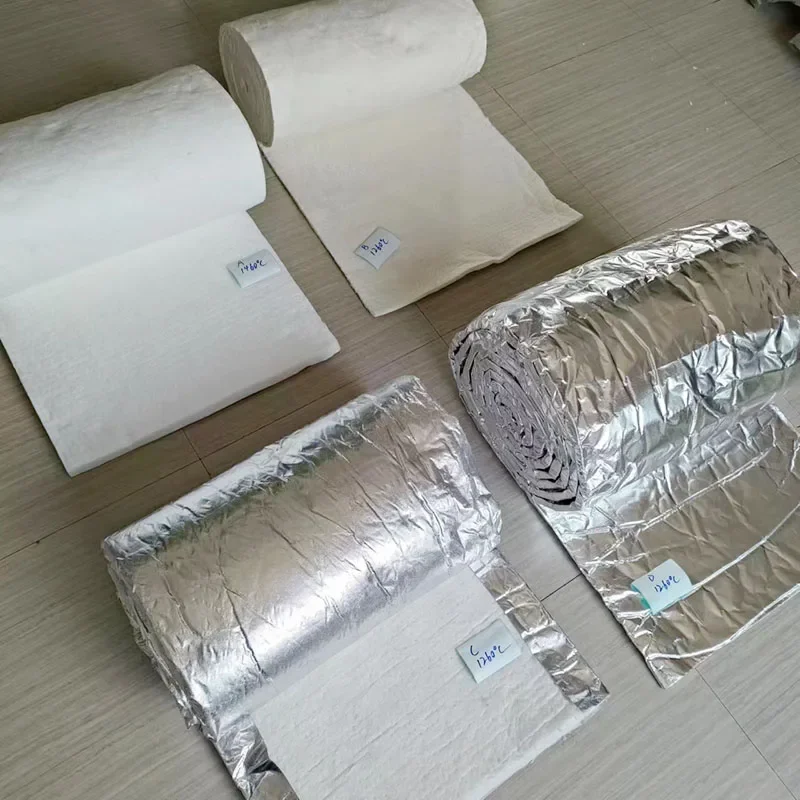 4 modelos de fibra cerâmica de alumínio 1260 1460 do cobertor da agulha do silicato ℃   Cobertor de algodão com isolamento de caldeira de alta temperatura