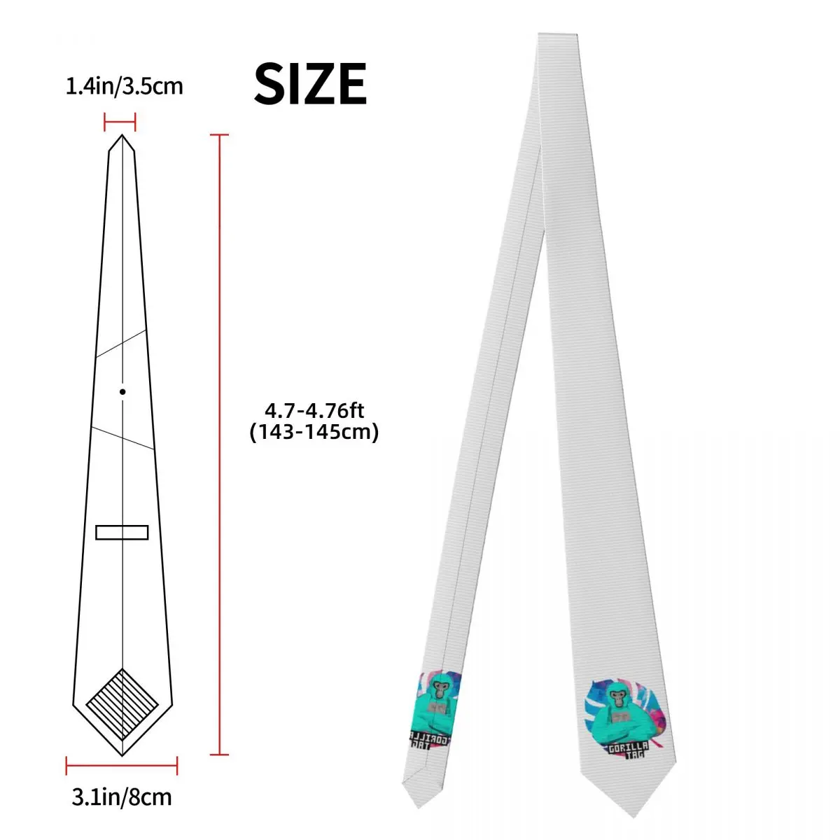 ربطة عنق على شكل ورقة شجر ملونة من Gorilla للرجال من الحرير والبوليستر 8 سم ربطات عنق لحفلات الزفاف وربطة عنق كلاسيكية Gravatas