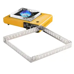 Outdoor Gas Stove Wind Screen Foldable Windshield Stainless Steel Burner Screen Cooking BBQ Stove Camping Hiking Accessories