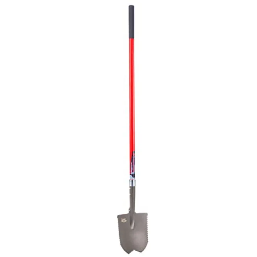 

Garden Shovel for Digging Tough Soil and Roots Fiberglass Shaft Steel Spade Tool Red