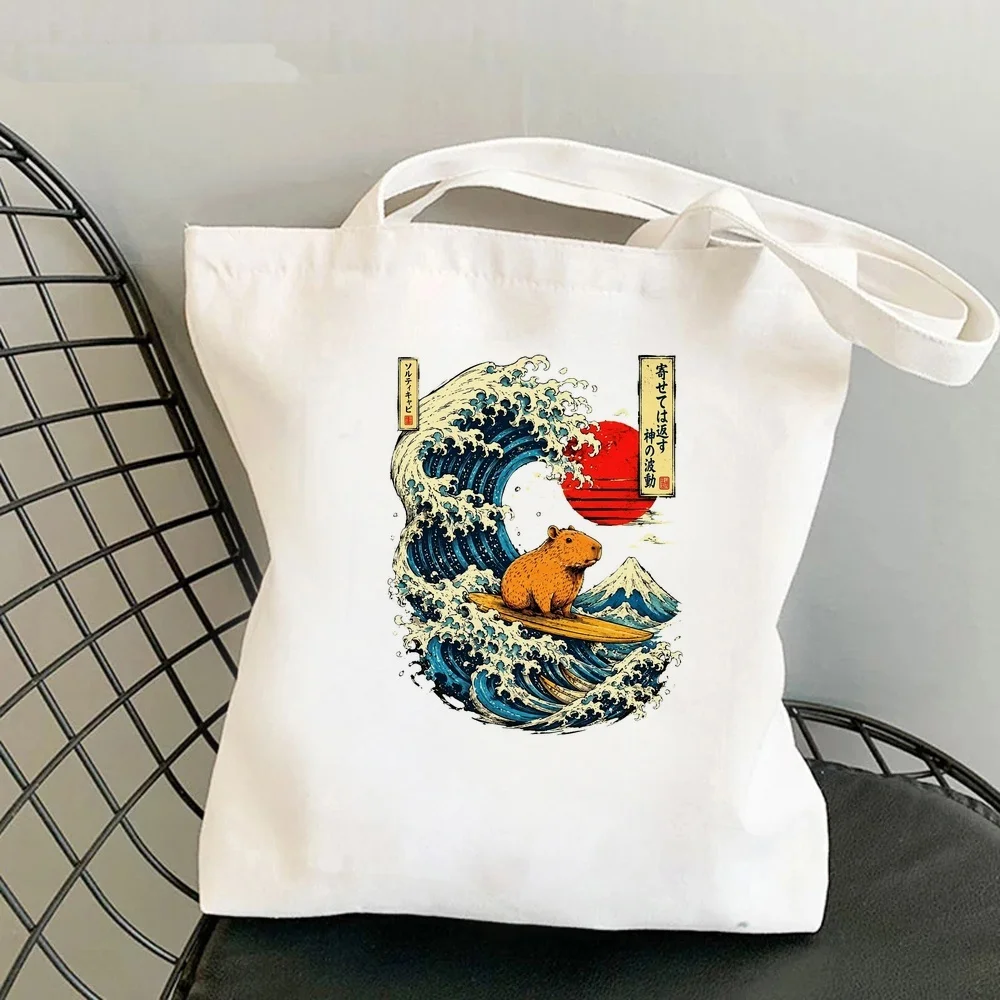 Capybara tote bag shoulder  sac cabas shopper personnalisable reusable femme