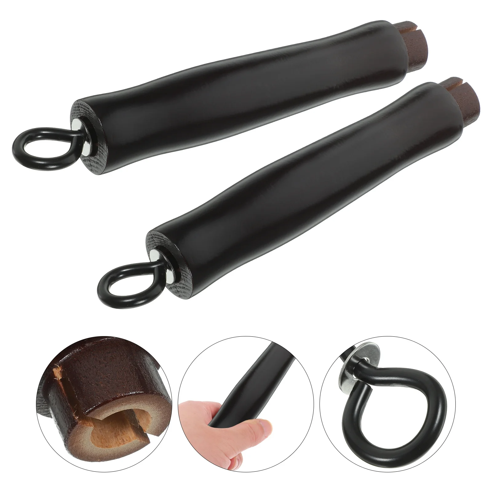 

2pcs Wooden Pot Handle Universal Detachable Long Grip Replacement For Milk Pan Fry Wok Anti-Scald Kitchen Gadget Cookware