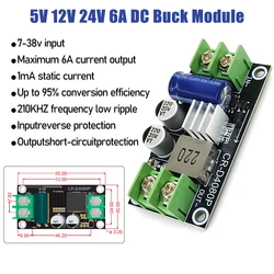 DC7-38V to DC 5V 12V 24V Regulated Voltage Buck Module 6A High-power Constant Current Power Supply Step Down Board