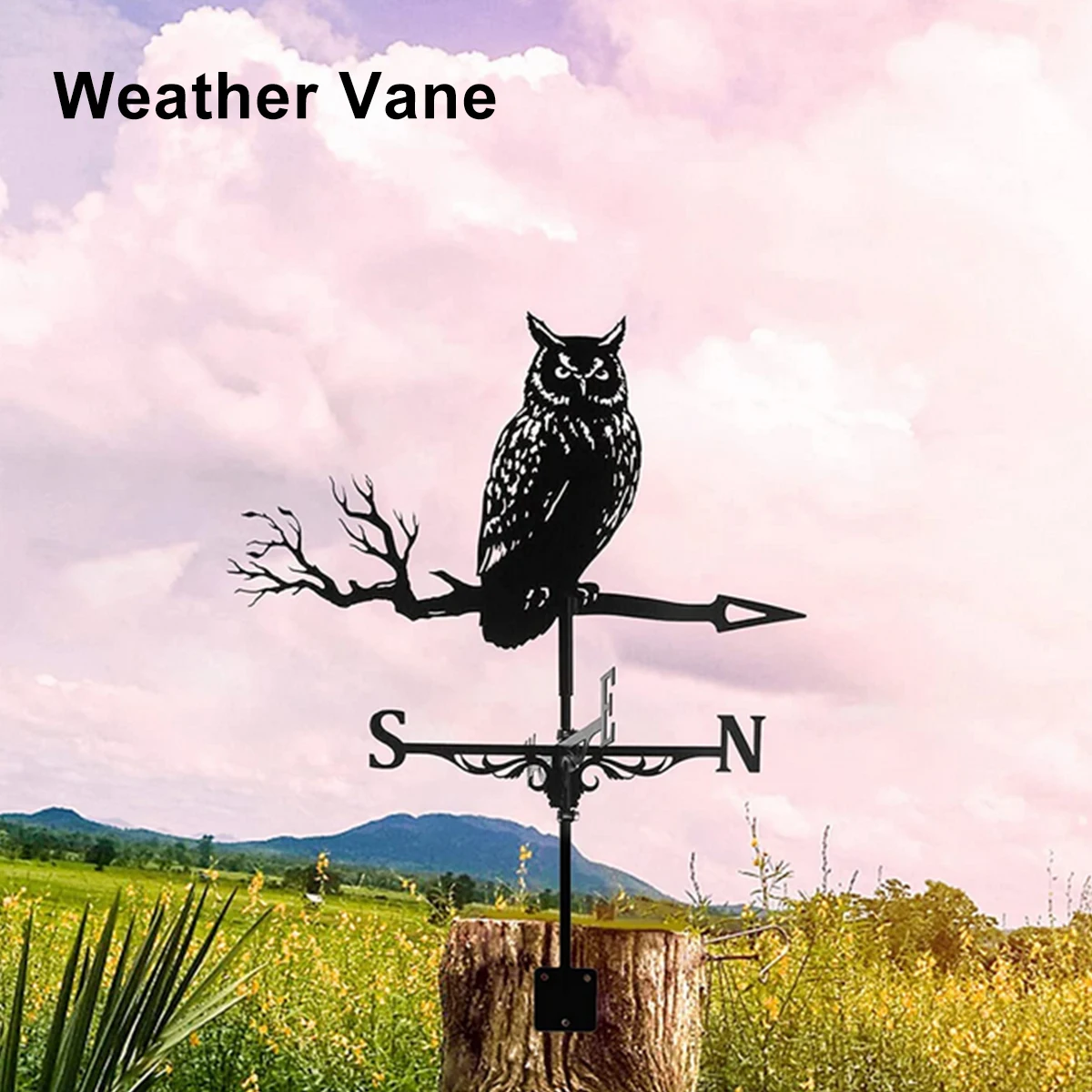 Weather Vane Metal Weather Resistant Wind Direction Indicator Retro Creative Roof Weathercock Roof Decoration Accessories for