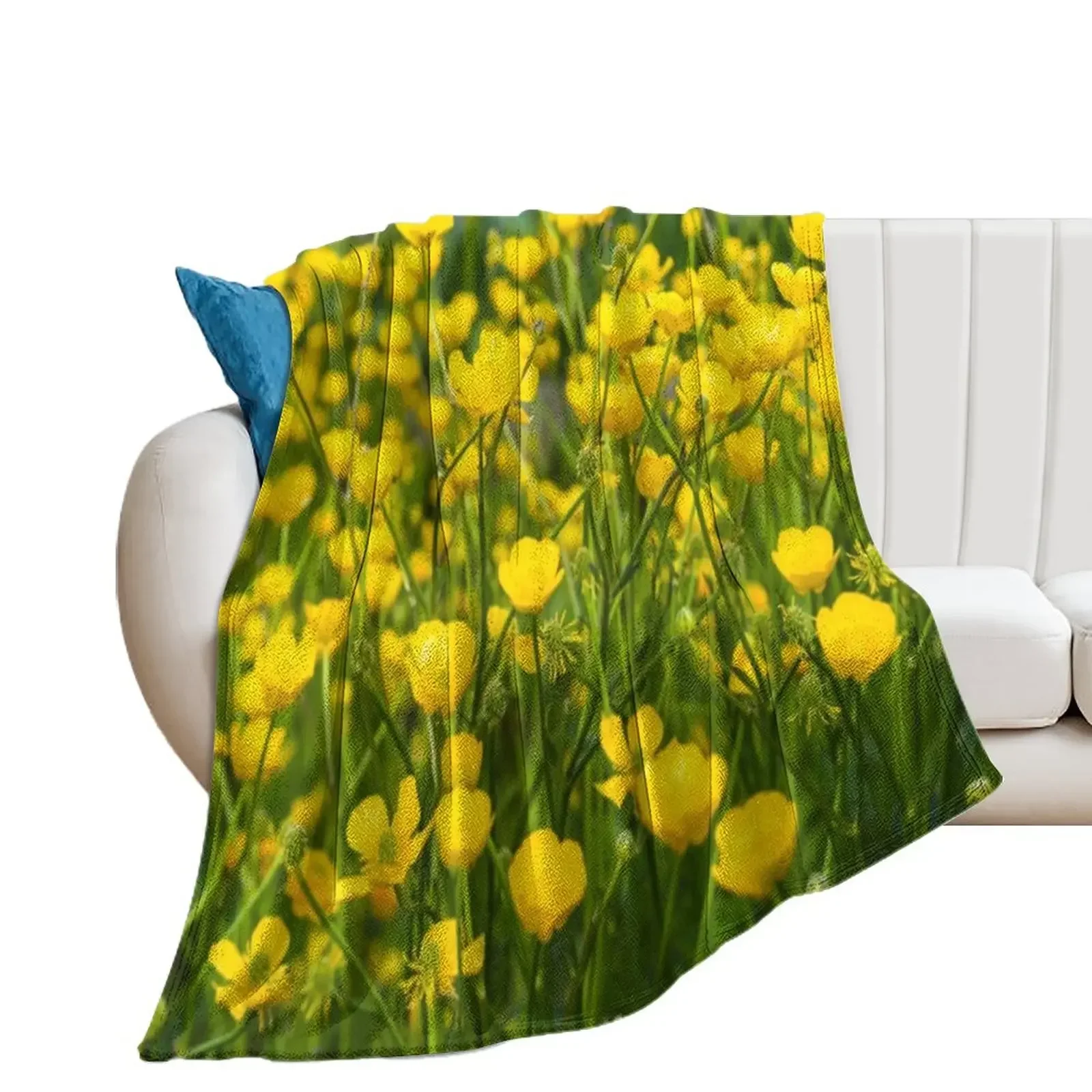 

Buttercups Throw Blanket Decorative Beds Luxury Thicken Decoratives Beautifuls Blankets